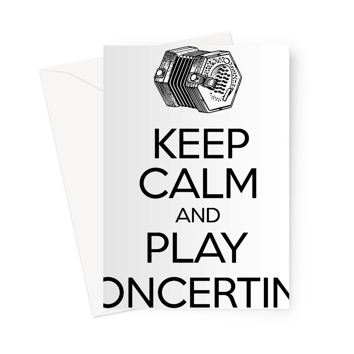 Keep Calm & Play English Concertina Greeting Card