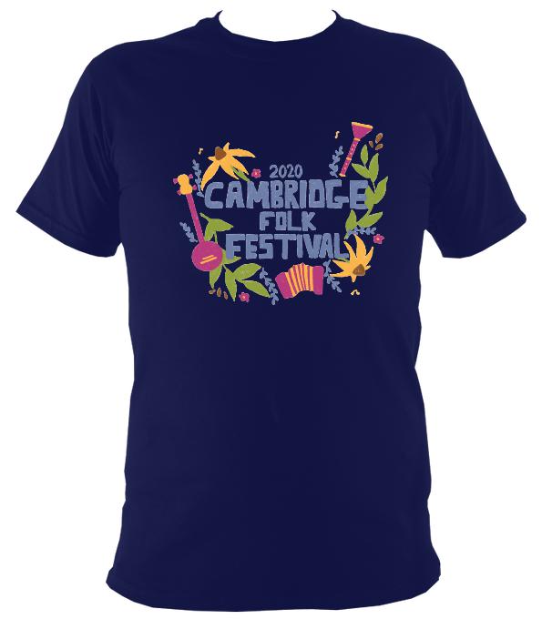 Cambridge Folk Festival - Design 4 - T-shirt - T-shirt - Navy - Mudchutney