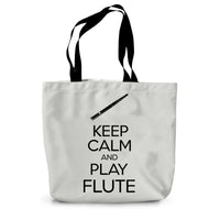 Keep Calm & Play Flute Canvas Tote Bag