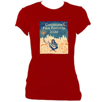 update alt-text with template Cambridge Folk Festival - Design 6 - Women's Fitted T-shirt - T-shirt - White - Mudchutney