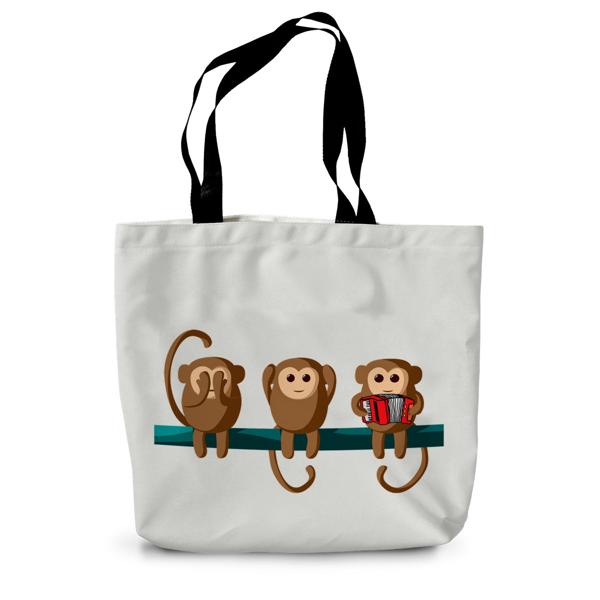 Play No Accordion Monkeys Canvas Tote Bag