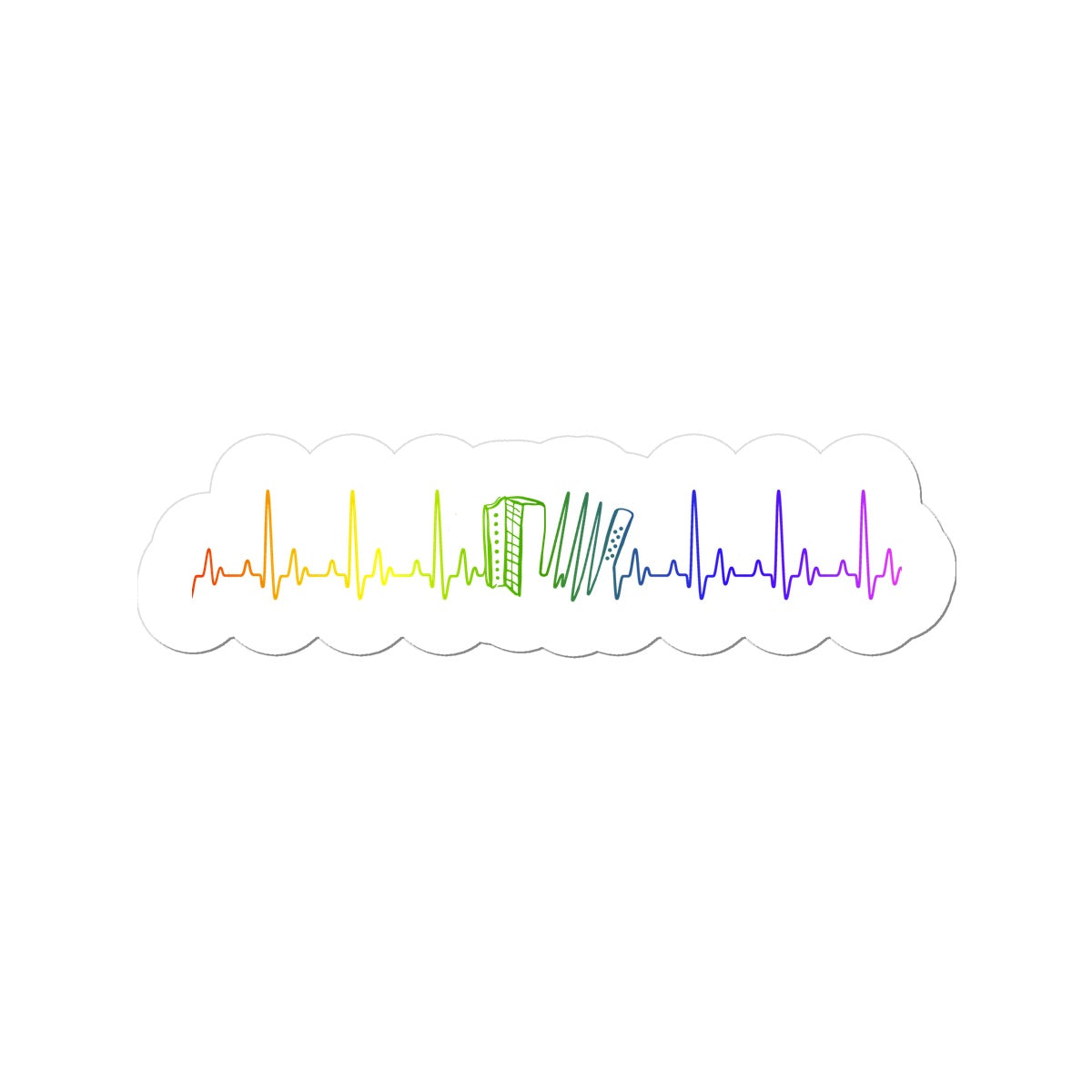 Rainbow Heartbeat Melodeon Sticker