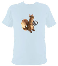 Concertina Playing Squirrel T-shirt - T-shirt - Light Blue - Mudchutney