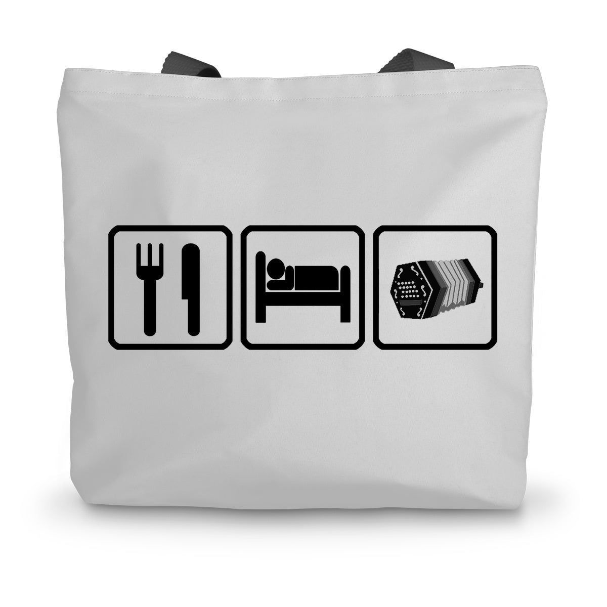 Eat Sleep & Play Concertina Canvas Tote Bag