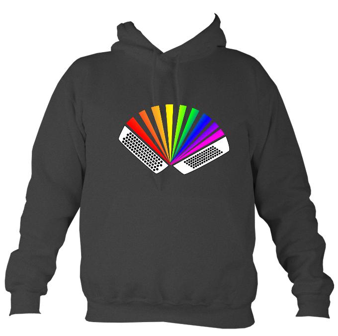Rainbow Chromatic Accordion Hoodie-Hoodie-Charcoal-Mudchutney