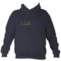 Heartbeat Fiddle in Rainbow Colours Hoodie-Hoodie-Denim-Mudchutney