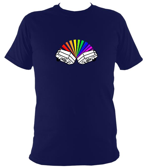 Rainbow Concertina T-shirt - T-shirt - Navy - Mudchutney
