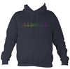 Heartbeat Concertina in Rainbow Colours Hoodie-Hoodie-Denim-Mudchutney