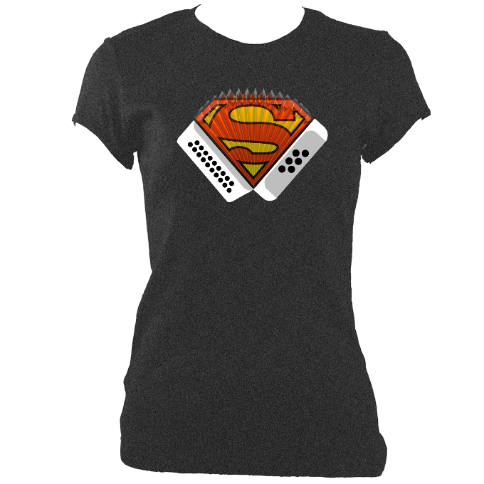 Melodeon Superhero Ladies Fitted T-shirt