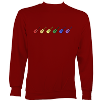 Rainbow Coloured Row of Guitars Sweatshirt