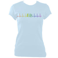 update alt-text with template ""Heartbeat Rainbow Accordion Ladies Fitted T-shirt - T-shirt - White - Mudchutney