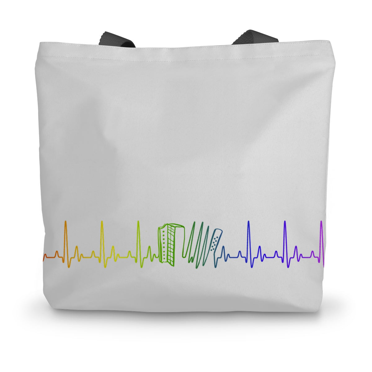 Rainbow Heartbeat Melodeon Canvas Tote Bag