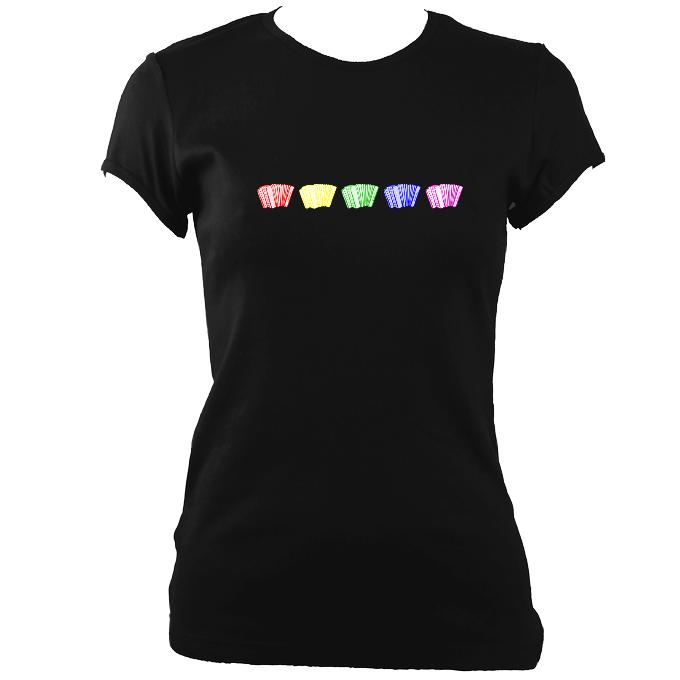 Rainbow Accordions Ladies Fitted T-shirt - T-shirt - Black - Mudchutney
