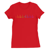 Rainbow Heartbeat Guitar Women's T-Shirt