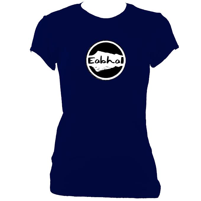 update alt-text with template Eabhal Large Logo Ladies Fitted T-shirt - T-shirt - Navy - Mudchutney