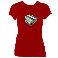 Accordion Toy Ladies Fitted T-shirt-Women's fitted t-shirt-Mudchutney