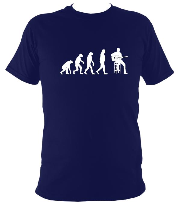 Evolution of Guitar Players T-shirt - T-shirt - Navy - Mudchutney