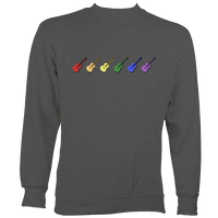 Rainbow Coloured Row of Guitars Sweatshirt