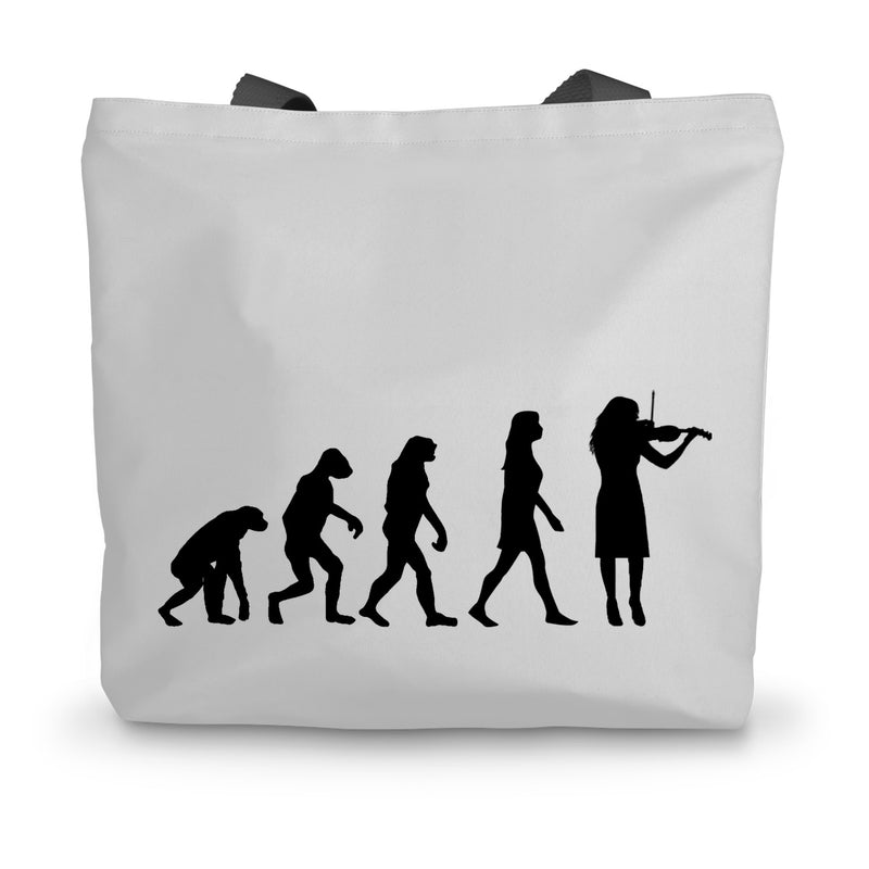 Evolution of Female Fiddle Players Canvas Tote Bag
