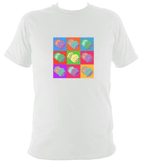 Warhol style Anglo Concertina T-shirt - T-shirt - White - Mudchutney
