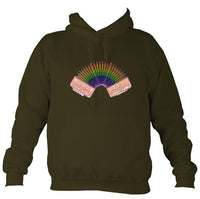 Rainbow Accordion Hoodie-Hoodie-Olive green-Mudchutney