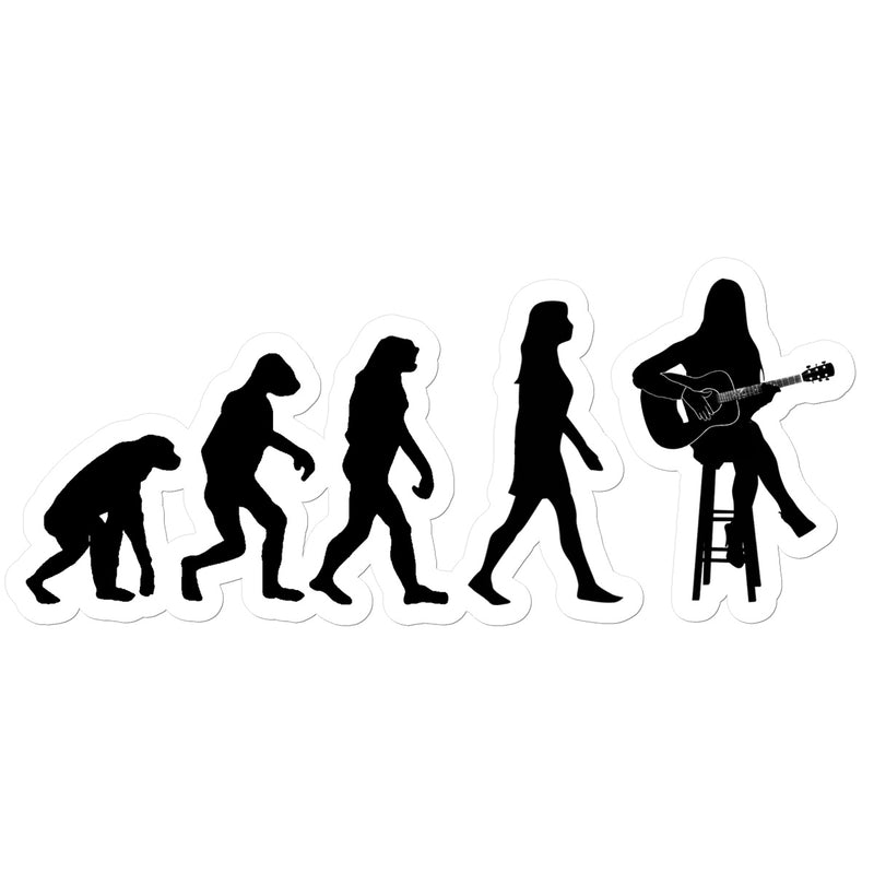 Evolution of Female Guitar Players Sticker