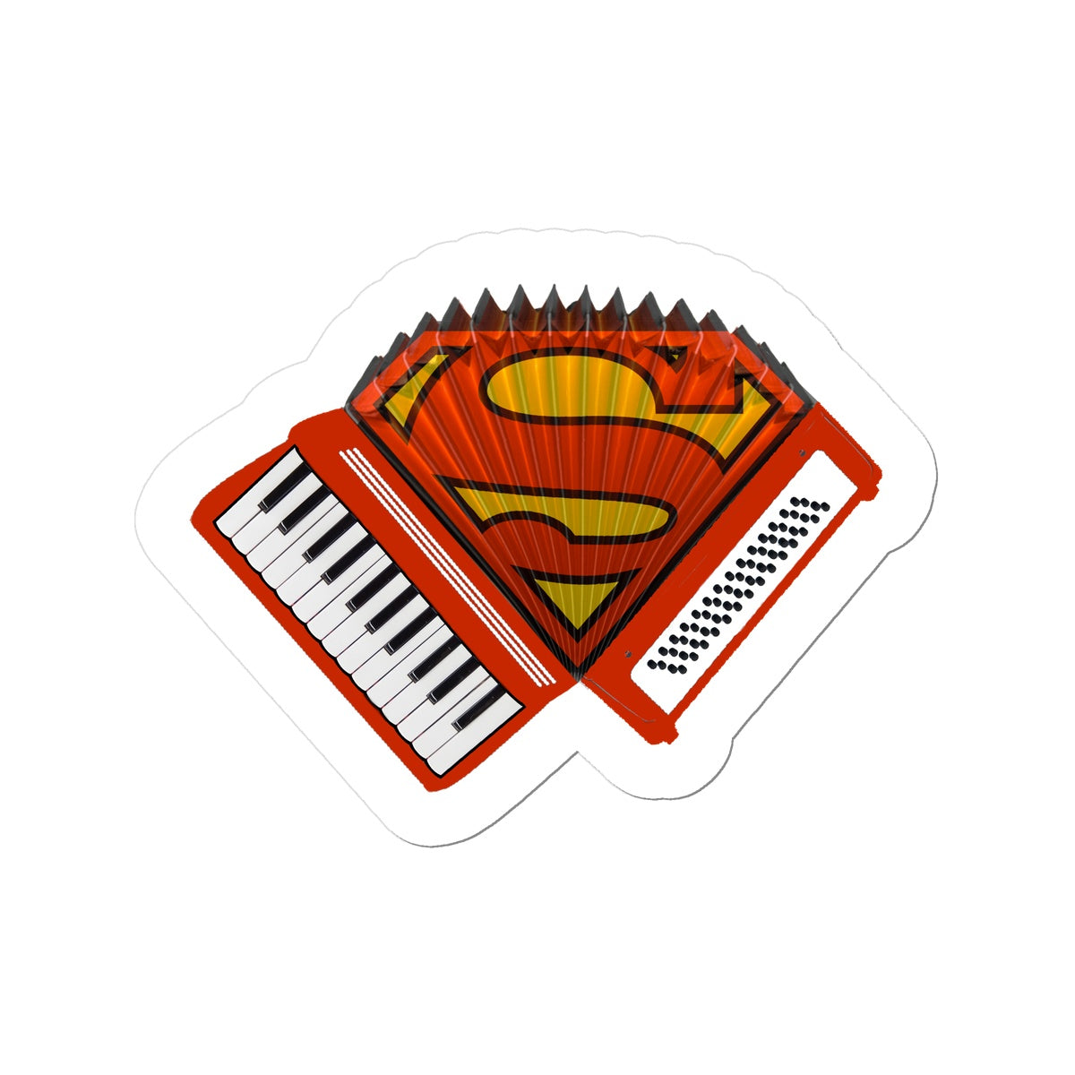 Accordion Superhero Sticker