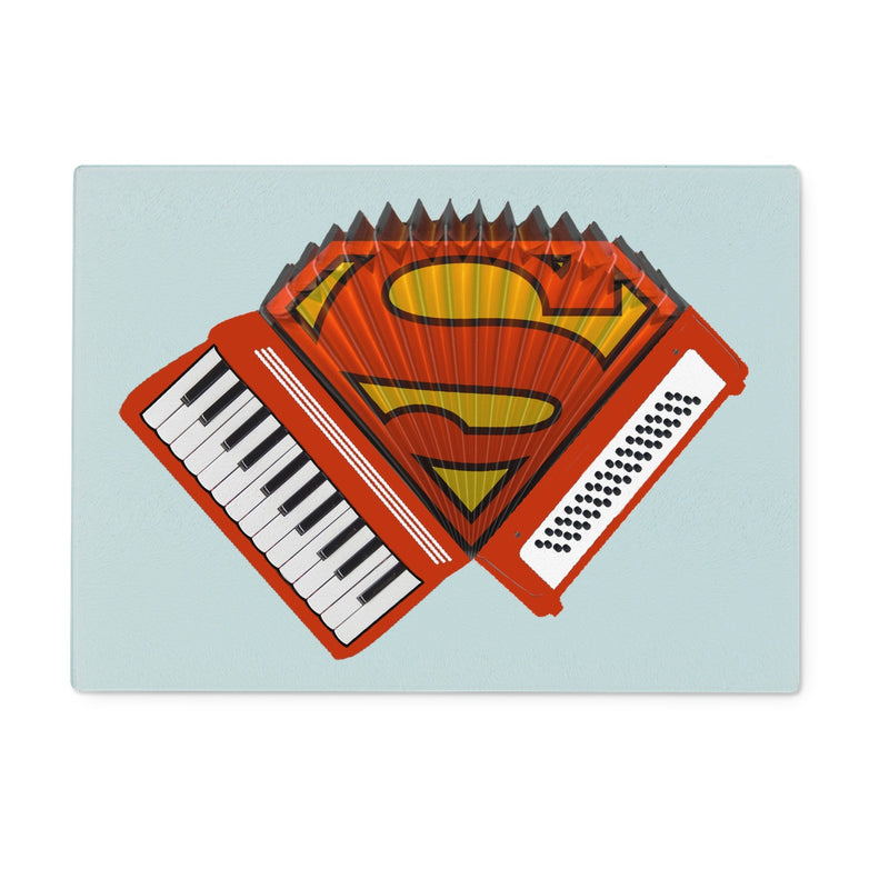 Accordion Superhero Glass Chopping Board Mudchutney