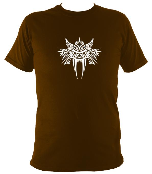Tribal Sabre Tooth T-Shirt - T-shirt - Dark Chocolate - Mudchutney