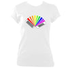 update alt-text with template Rainbow Chromatic Accordion Ladies Fitted T-shirt - T-shirt - White - Mudchutney