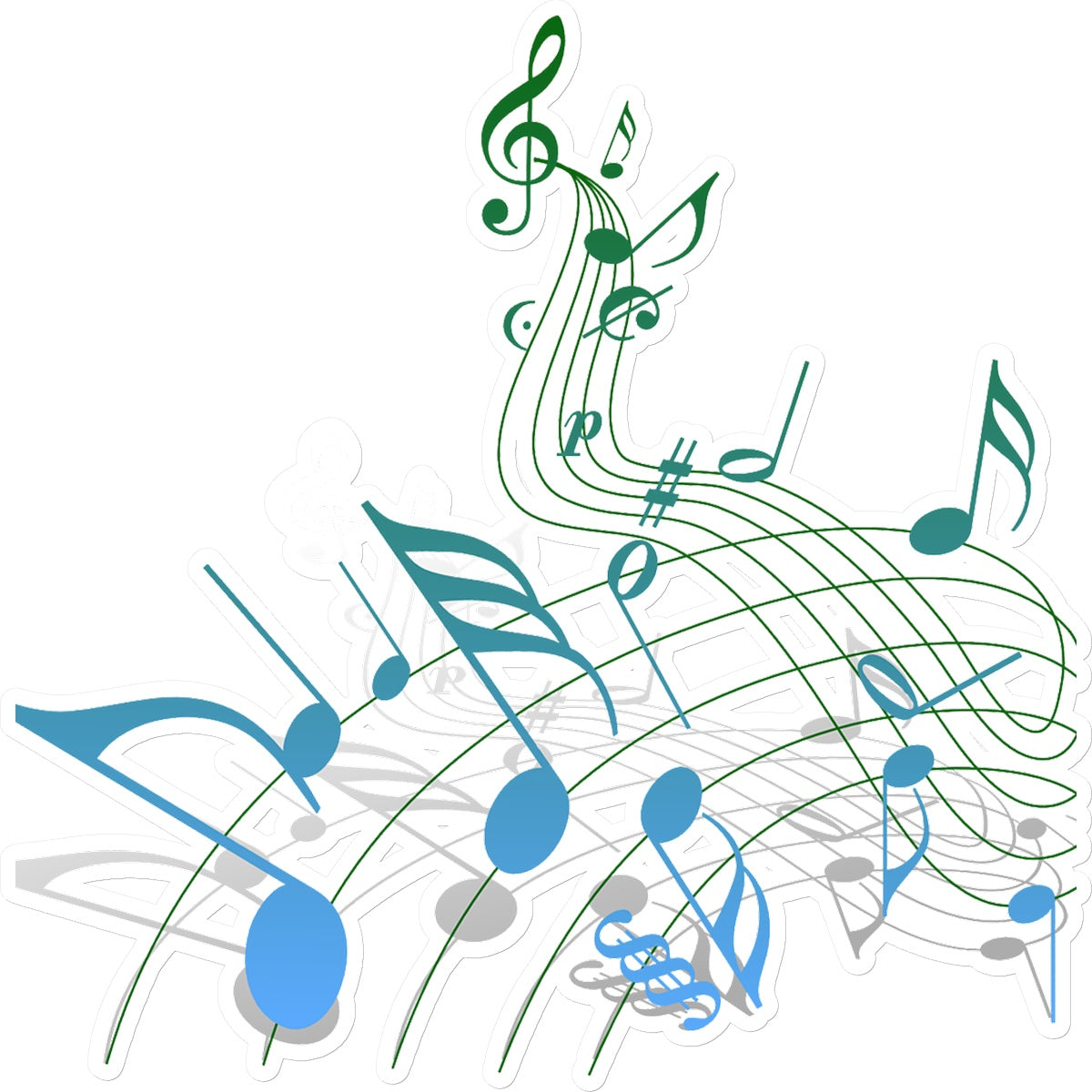 Abstract Music Score Sticker