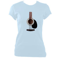 update alt-text with template Guitar Strings and Neck Ladies Fitted T-shirt - T-shirt - Light Blue - Mudchutney