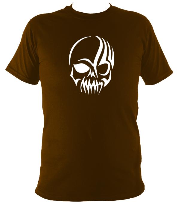 Tribal Simple Skull T-shirt - T-shirt - Dark Chocolate - Mudchutney