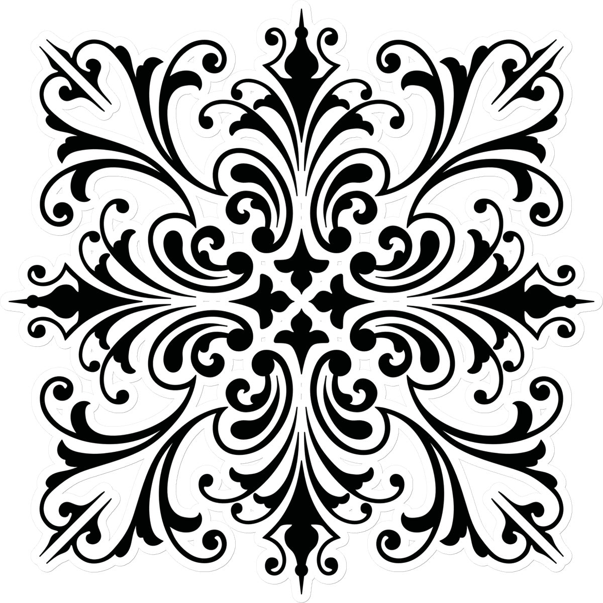Ornamental Square Sticker