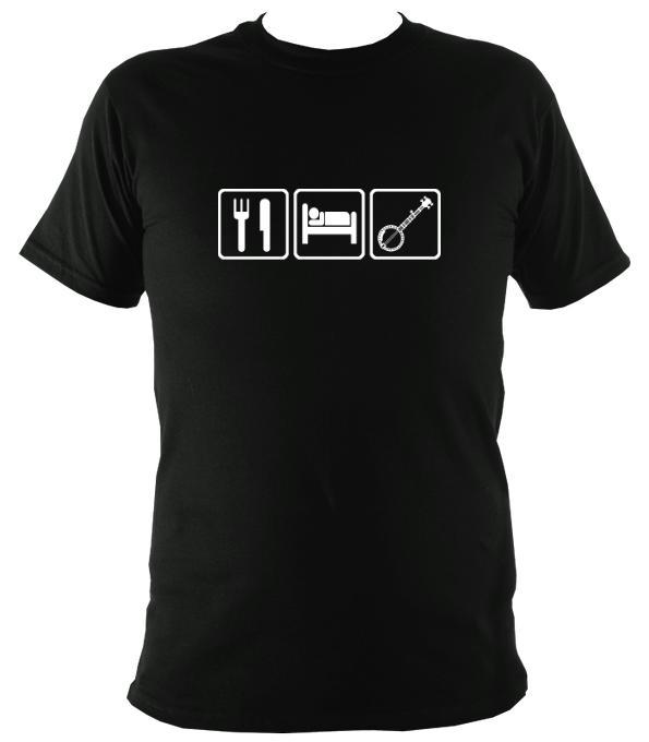Eat, Sleep, Play Banjo T-shirt - T-shirt - Black - Mudchutney