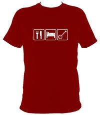 Eat, Sleep, Play Banjo T-shirt - T-shirt - Cardinal Red - Mudchutney