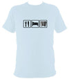 Eat, Sleep, Play Accordion T-shirt - T-shirt - Light Blue - Mudchutney