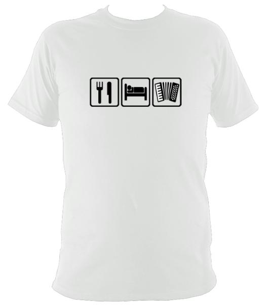 Eat, Sleep, Play Accordion T-shirt - T-shirt - White - Mudchutney