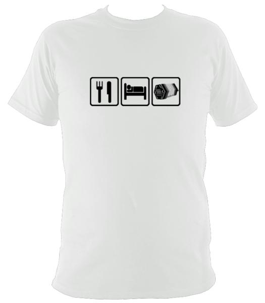 Eat, Sleep, Play Concertina T-shirt - T-shirt - White - Mudchutney