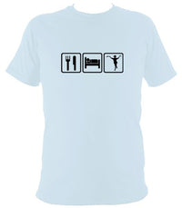 Eat, Sleep, Dance Morris T-shirt - T-shirt - Light Blue - Mudchutney