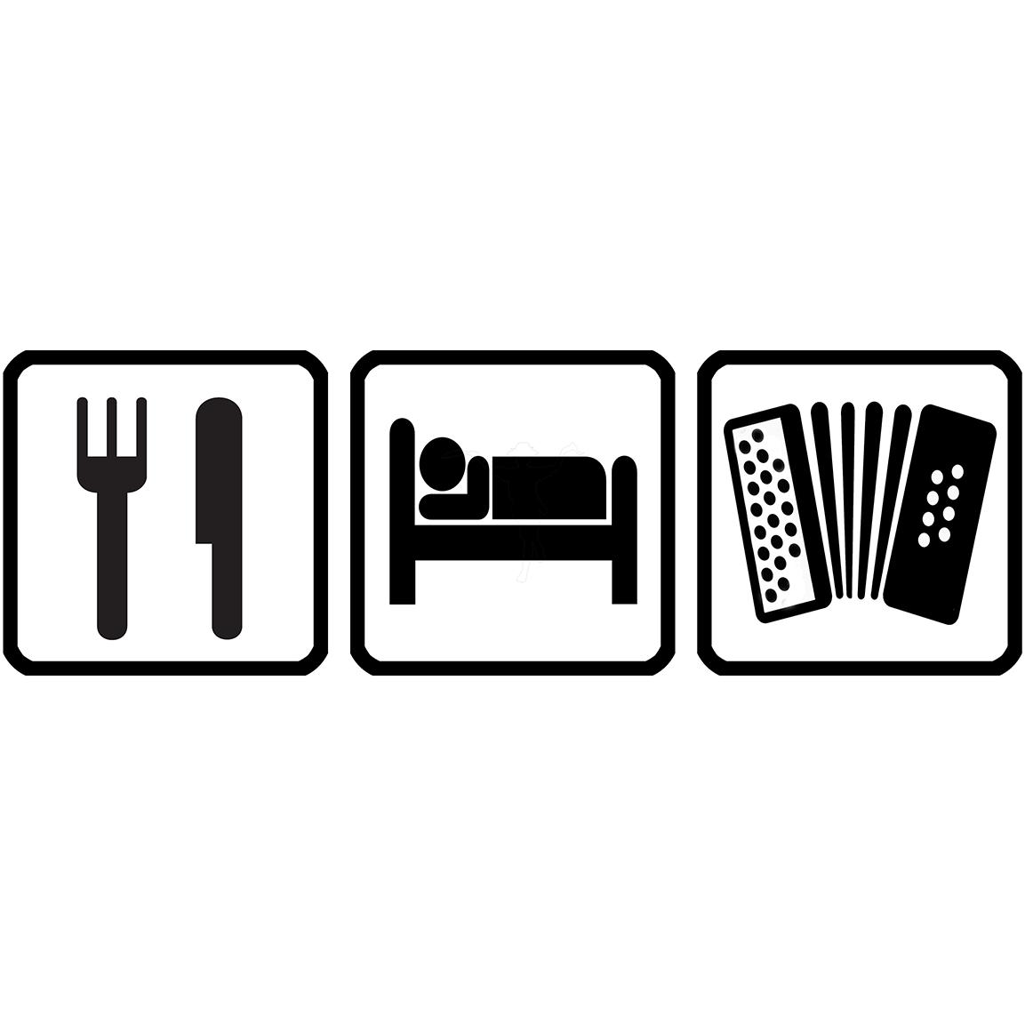 update alt-text with template Eat, Sleep, Play Melodeon Ladies Fitted T-shirt - T-shirt - White - Mudchutney