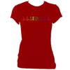 update alt-text with template ""Heartbeat Rainbow Accordion Ladies Fitted T-shirt - T-shirt - White - Mudchutney
