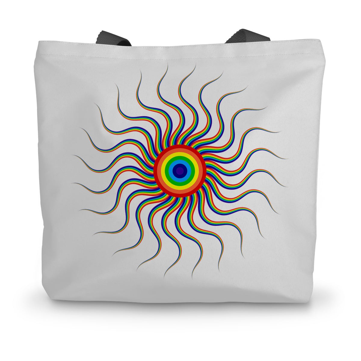 Colourful Wavy Sun Canvas Tote Bag