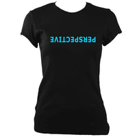 Perspective Upside Down Ladies Fitted T-shirt - T-shirt - Black - Mudchutney