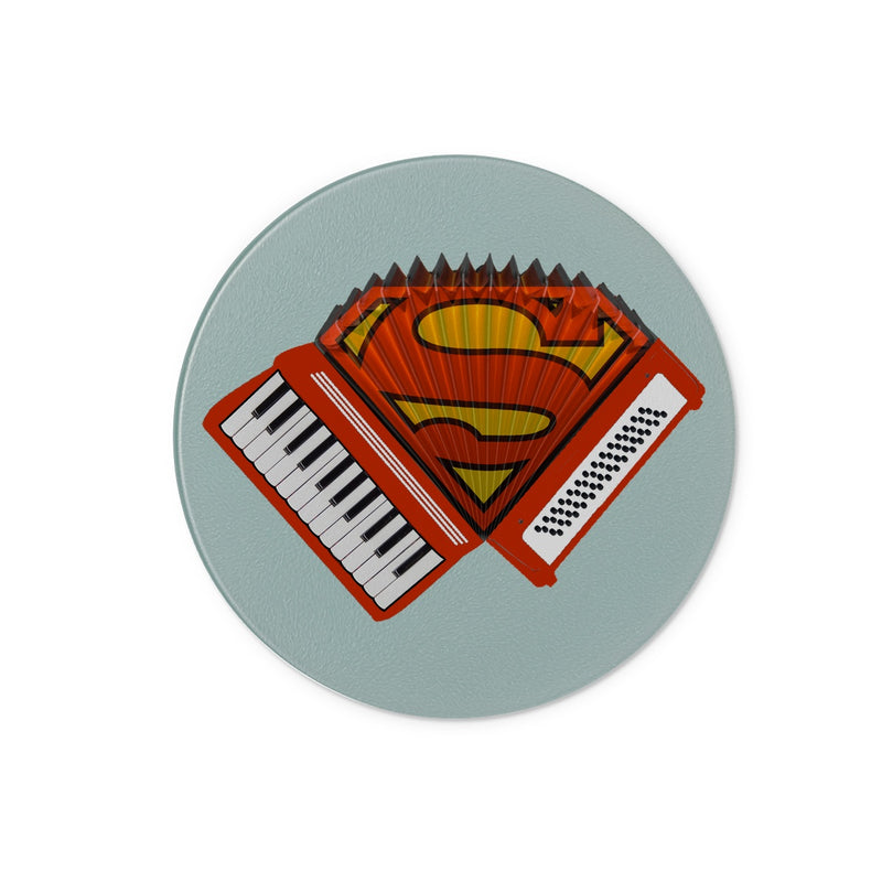 Accordion Superhero Glass Chopping Board Mudchutney
