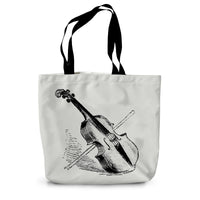Fiddle and Bow Sketch Canvas Tote Bag