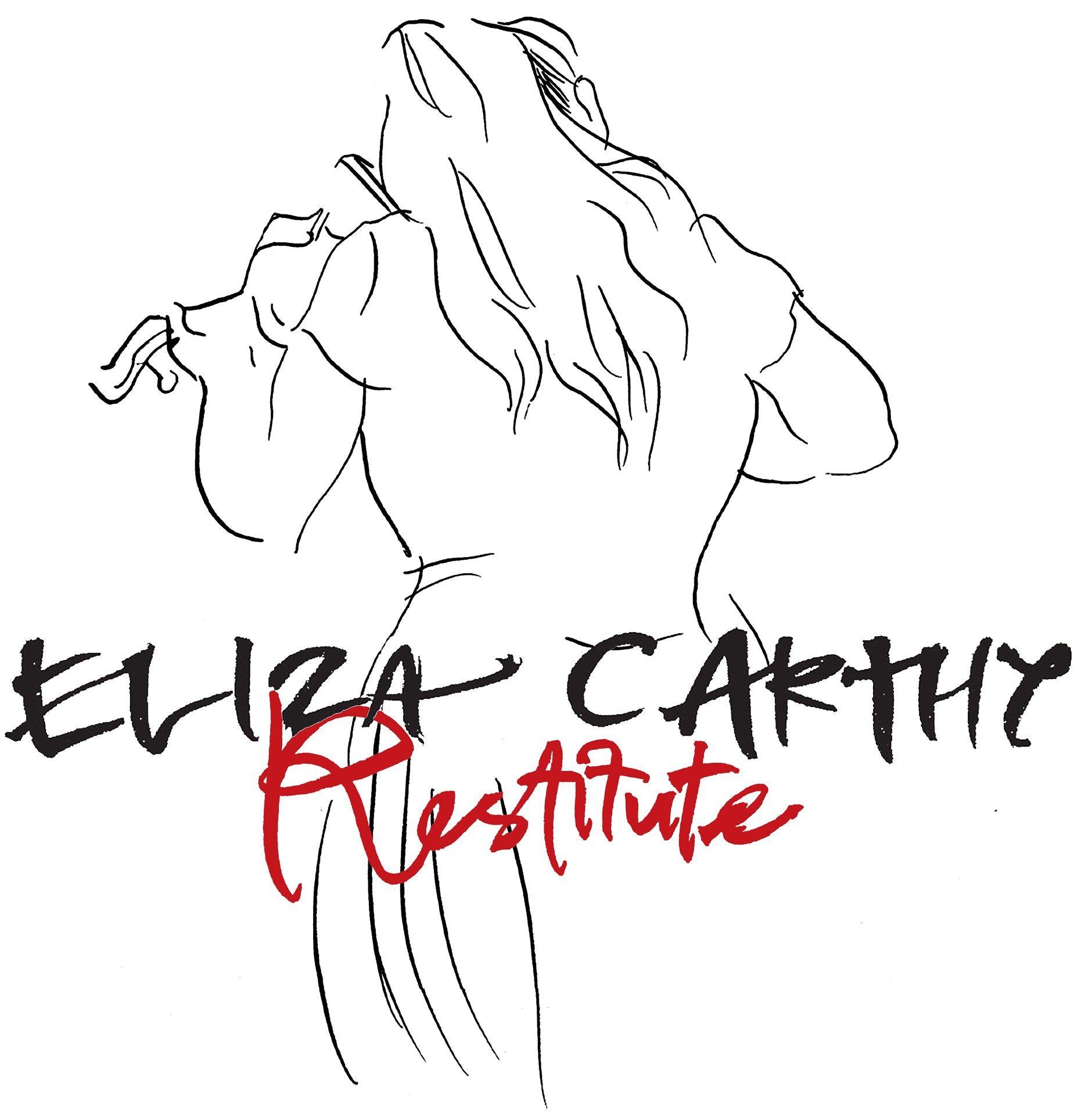 update alt-text with template Eliza Carthy Restitute Ladies Fitted T-shirt - T-shirt - Black - Mudchutney