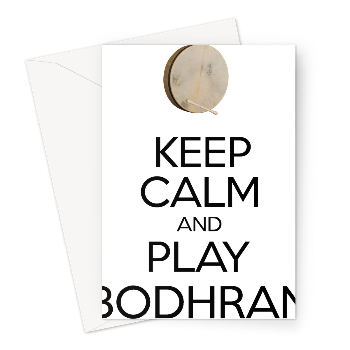 Keep Calm & Play Bodhran Greeting Card