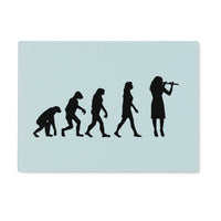 Evolution of Female Flute Player Glass Chopping Board