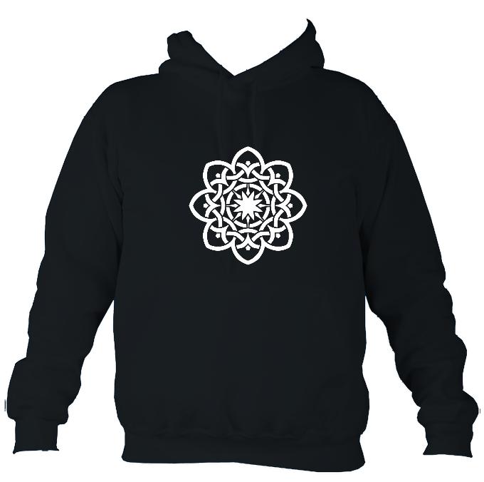 Celtic Geometric Flower Design Hoodie-Hoodie-French navy-Mudchutney